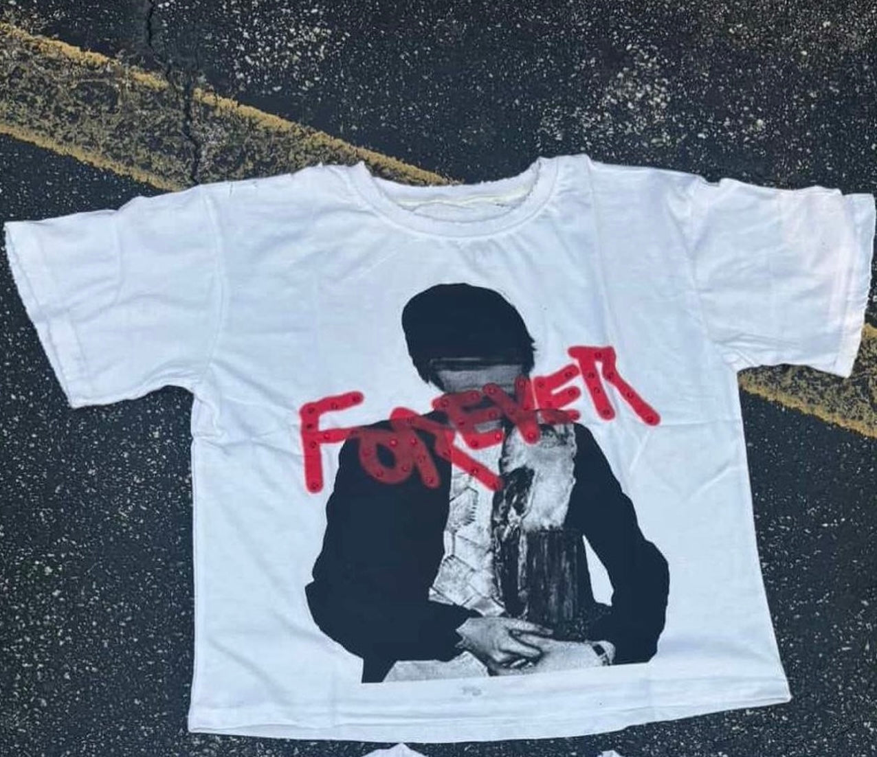Forever Hungry Rhinestone Rockstar Cut Tee