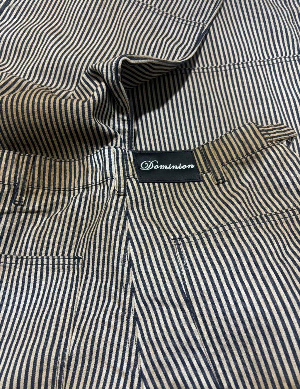 Dominion Runway Pinstripe Carpenter Burnt Baggy Pants
