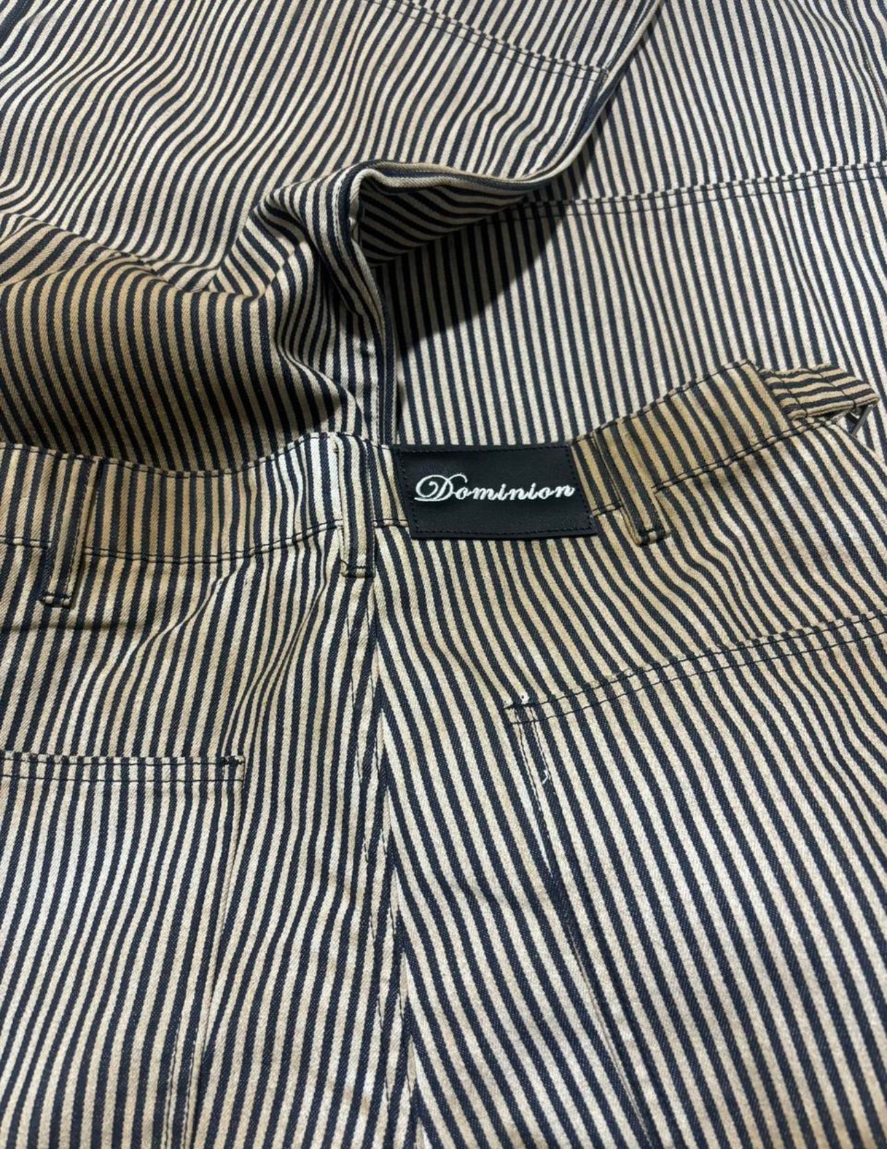 Dominion Runway Pinstripe Carpenter Burnt Baggy Pants