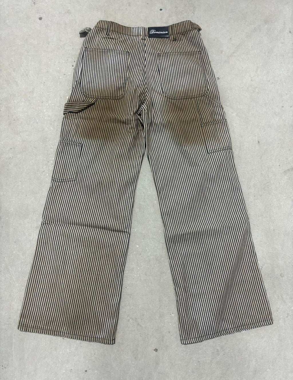 Dominion Runway Pinstripe Carpenter Burnt Baggy Pants
