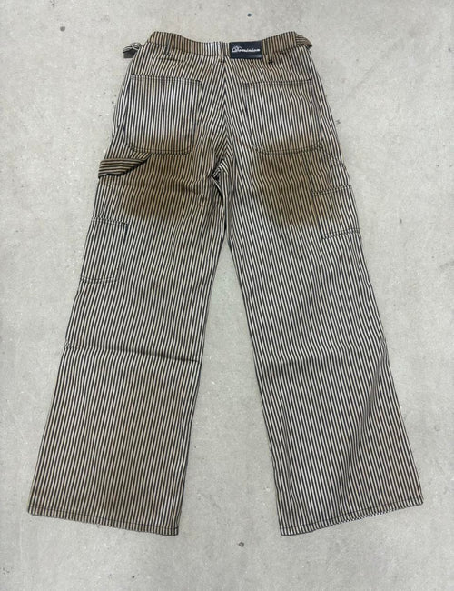 Dominion Runway Pinstripe Carpenter Burnt Baggy Pants